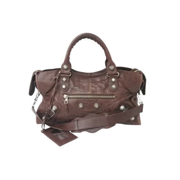 Balenciaga Giant Part Time Shoulder Bag Brown Leather - Picture 1 of 8